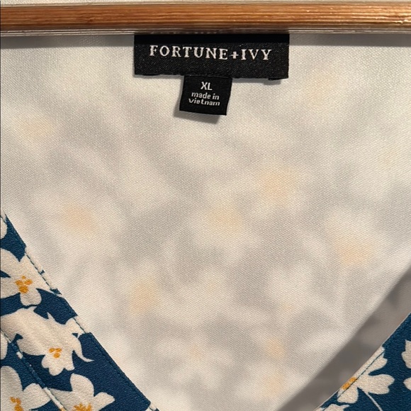 Floral Blue and Yellow Dress - Picture 2 of 3